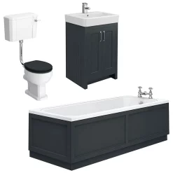 Chatsworth Graphite Bathroom Suite Incl. 1700 X 700 Bath With Panels