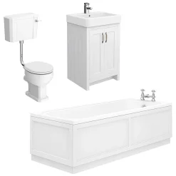 Chatsworth White Bathroom Suite Incl. 1700 X 700 Bath With Panels