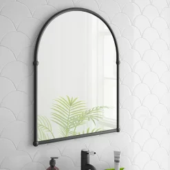 Chatsworth Traditional 673 X 490mm Arched Mirror - Matt Black -Vanity Unit Bathroom Suites chtmbmlrg