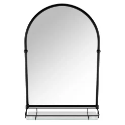 Chatsworth Traditional 700 X 490mm Arched Mirror With Glass Shelf - Matt Black 12 Chatsworth Traditional 700 X 490mm Arched Mirror With Glass Shelf - Matt Black -Vanity Unit Bathroom Suites chtmbms detail03