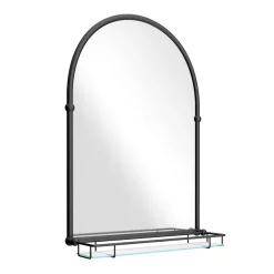 Chatsworth Traditional 700 X 490mm Arched Mirror With Glass Shelf - Matt Black 13 Chatsworth Traditional 700 X 490mm Arched Mirror With Glass Shelf - Matt Black -Vanity Unit Bathroom Suites chtmbms detail04