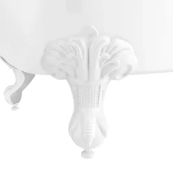 Chatsworth White Traditional Shower Bath Suite - 1700mm With Brushed Brass Screen + White Leg Set -Vanity Unit Bathroom Suites chtws17 d3