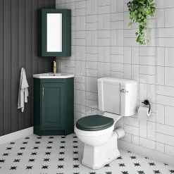 Chatsworth Corner Mirror Cabinet Green -Vanity Unit Bathroom Suites cnrmcabgrn d2