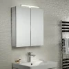 Tavistock Conduct Double Door Mirror Cabinet With LED Light -Vanity Unit Bathroom Suites co60al d2