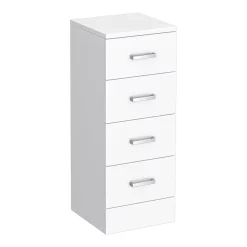 Cove 300x300mm White 4 Drawer Unit