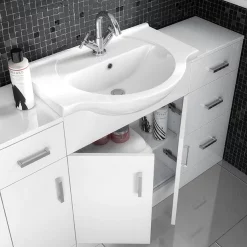 Cove 6 Piece Vanity Unit Bathroom Suite (High Gloss White - Depth 300mm) 8 Cove 6 Piece Vanity Unit Bathroom Suite (High Gloss White - Depth 300mm) -Vanity Unit Bathroom Suites cove6piecevanityunitbathroomsuitedetail1