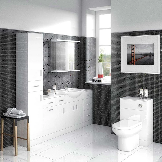 Cove 6 Piece Vanity Unit Bathroom Suite (High Gloss White - Depth 300mm) 4 Cove 6 Piece Vanity Unit Bathroom Suite (High Gloss White - Depth 300mm) - Image 2
