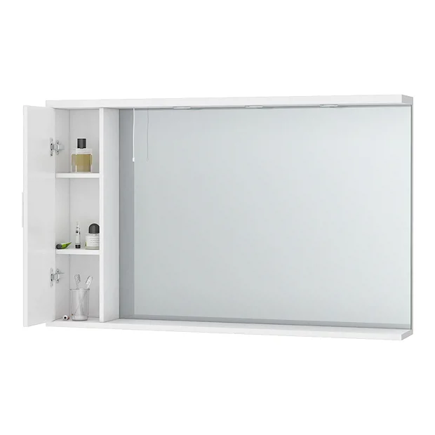 Cove White Large Illuminated Mirror Cabinet (1200mm Wide) 3 Cove White Large Illuminated Mirror Cabinet (1200mm Wide)