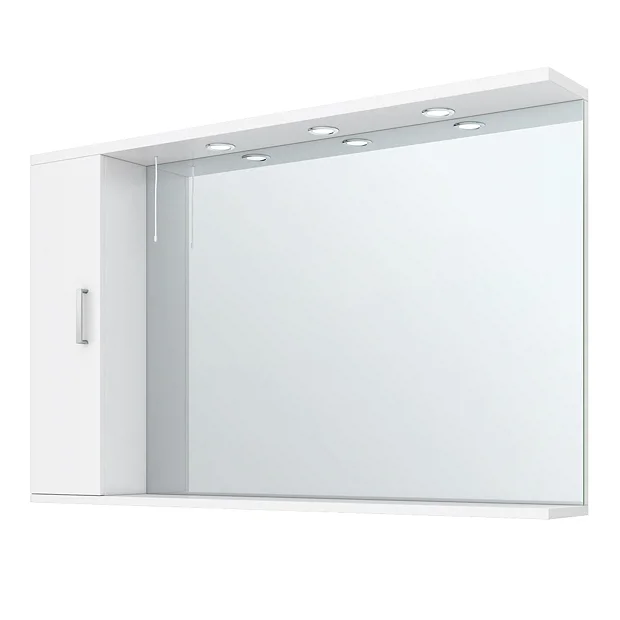 Cove White Large Illuminated Mirror Cabinet (1200mm Wide) 4 Cove White Large Illuminated Mirror Cabinet (1200mm Wide) - Image 2