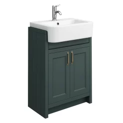 Chatsworth Traditional Green Semi-Recessed Vanity Unit + Toilet Package -Vanity Unit Bathroom Suites csr600wcgrn d1