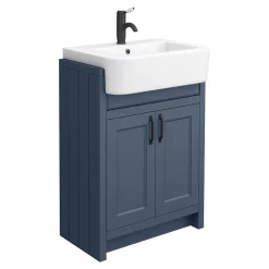 Chatsworth Traditional Blue Semi-Recessed Vanity Unit W. Matt Black Handles + Toilet Package 9 Chatsworth Traditional Blue Semi-Recessed Vanity Unit W. Matt Black Handles + Toilet Package -Vanity Unit Bathroom Suites csr6wcblumb d1
