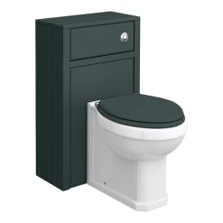 Chatsworth Traditional Green Semi-Recessed Vanity Unit W. Matt Black Handles + Toilet Package -Vanity Unit Bathroom Suites csr6wcgrnmb d2