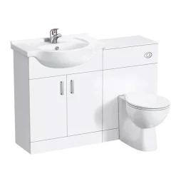 Cove 1150mm Vanity Unit Cloakroom Suite (Gloss White - Depth 300mm) -Vanity Unit Bathroom Suites cv1150cs nd1