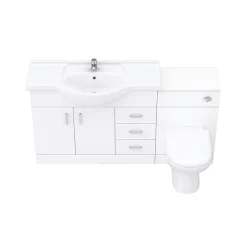 Cove 1520mm Vanity Unit Bathroom Suite (High Gloss White - Depth 330mm) -Vanity Unit Bathroom Suites cv1520bs d3 555414
