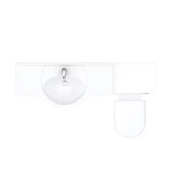 Cove 1520mm Vanity Unit Bathroom Suite (High Gloss White - Depth 330mm)