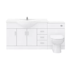 Cove 1700mm Vanity Unit Suite + Tap (High Gloss White - Depth 330mm) 13 Cove 1700mm Vanity Unit Suite + Tap (High Gloss White - Depth 330mm) -Vanity Unit Bathroom Suites cv1700bst n d5