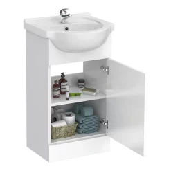 Cove 950mm Cloakroom Vanity Unit Suite + Basin Mixer (Gloss White - Depth 300mm) 11 Cove 950mm Cloakroom Vanity Unit Suite + Basin Mixer (Gloss White - Depth 300mm) -Vanity Unit Bathroom Suites cv450wcdty305 detail3