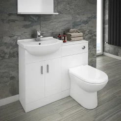 Cove Complete Modern Bathroom Package (incl. Standard Shower Bath) -Vanity Unit Bathroom Suites cv5cbp d1