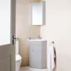 Cove Gloss Light Grey Corner Mirror Cabinet 1 Cove Gloss Light Grey Corner Mirror Cabinet -Vanity Unit Bathroom Suites cvg418 d1