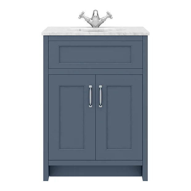 Chatsworth White Marble Traditional Blue Vanity Unit + Toilet Package 7 Chatsworth White Marble Traditional Blue Vanity Unit + Toilet Package - Image 5