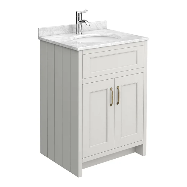 Chatsworth White Marble Traditional Grey Vanity Unit + Toilet Package 7 Chatsworth White Marble Traditional Grey Vanity Unit + Toilet Package - Image 5