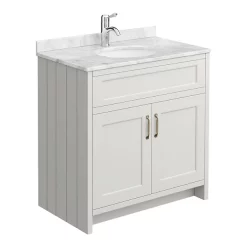Chatsworth White Marble 810mm Traditional Grey Vanity Unit + Toilet Package -Vanity Unit Bathroom Suites cwm810wcgry d6