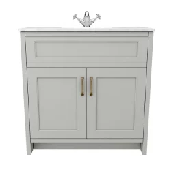 Chatsworth White Marble 810mm Traditional Grey Vanity Unit + Toilet Package -Vanity Unit Bathroom Suites cwm810wcgry n d1