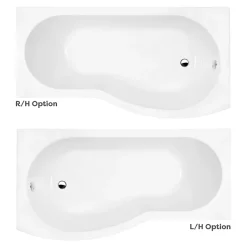 Cruze Bathroom Cruze B-Shaped Shower Bath Suite - 1700mm With White Vanity Unit And Toilet 10 Cruze Bathroom Cruze B-Shaped Shower Bath Suite - 1700mm With White Vanity Unit And Toilet -Vanity Unit Bathroom Suites czsbs17d1