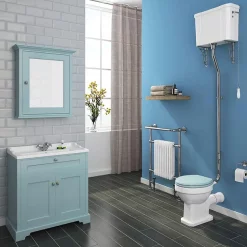 Old London Traditional Mirror Cabinet (650mm Wide - Duck Egg Blue) -Vanity Unit Bathroom Suites daf704 nd1