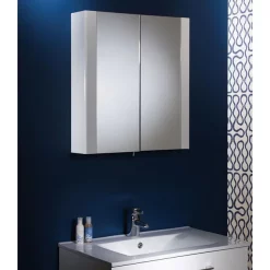 Tavistock Detail Double Door Mirror Cabinet - Gloss White