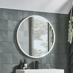 Roper Rhodes Frame 600mm LED Illuminated Round Mirror - Grey