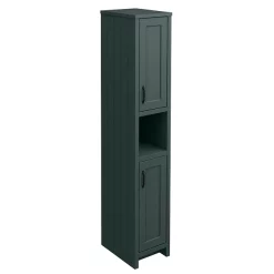 Chatsworth Traditional Green Tall Cabinet With Matt Black Handles