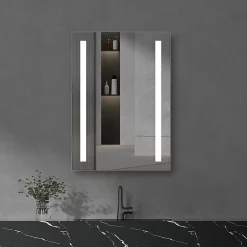 Klyn Bathroom Brooklyn 500 X 700mm Battery Operated Illuminated LED Mirror -Vanity Unit Bathroom Suites gs5x7bt