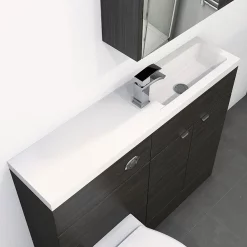 Hudson Reed 1200 X 255mm Slimline Polymarble Basin 1TH 7 Hudson Reed 1200 X 255mm Slimline Polymarble Basin 1TH -Vanity Unit Bathroom Suites hudsonreed1200x255mmslimlinepolymarblebasin1th d1