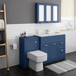 Keswick Blue 900mm Traditional Wall Hung 3 Door Mirror Cabinet 8 Keswick Blue 900mm Traditional Wall Hung 3 Door Mirror Cabinet -Vanity Unit Bathroom Suites kesblu3dm d1