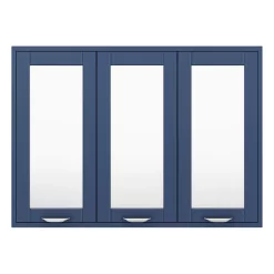 Keswick Blue 900mm Traditional Wall Hung 3 Door Mirror Cabinet 9 Keswick Blue 900mm Traditional Wall Hung 3 Door Mirror Cabinet -Vanity Unit Bathroom Suites kesblu3dm d2