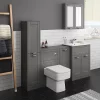 Keswick Grey 300mm Traditional Single Door Storage Unit -Vanity Unit Bathroom Suites kesgry1d d3