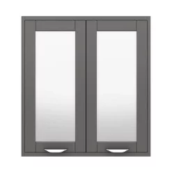 Keswick Grey 600mm Traditional Wall Hung 2 Door Mirror Cabinet -Vanity Unit Bathroom Suites kesgry2dm d2