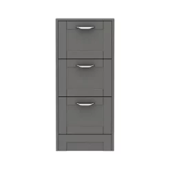 Keswick Grey 350mm Traditional 3 Drawer Storage Unit -Vanity Unit Bathroom Suites kesgry3d d3