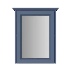 Heritage Bathroom Heritage Caversham Single Door Mirror Wall Cabinet - Maritime Blue