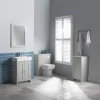 Tavistock Lansdown 400mm Freestanding Storage Unit - Pebble Grey -Vanity Unit Bathroom Suites lan400fc.pg d1