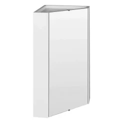 Hudson Reed - Design Gloss White Corner Mirror Cabinet With One Shelf -Vanity Unit Bathroom Suites lq059 nd1