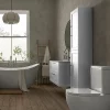 Heritage Bathroom Heritage Lynton 350mm Wall Hung Tall Cabinet - Dove Grey -Vanity Unit Bathroom Suites lydgtwc d1