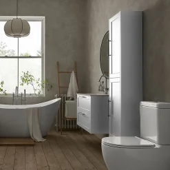 Heritage Bathroom Heritage Lynton 350mm Wall Hung Tall Cabinet - Dove Grey