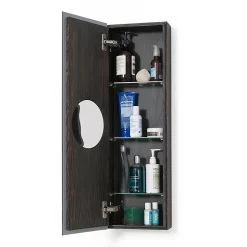 Victorian Plumbing 800mm Slimline Mirror Cabinet Dark Oak -Vanity Unit Bathroom Suites m800do d1