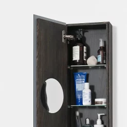 Victorian Plumbing 800mm Slimline Mirror Cabinet Dark Oak -Vanity Unit Bathroom Suites m800do d2