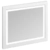 Urlington Bathroom Burlington Framed 90 Mirror With LED Illumination - Matt White -Vanity Unit Bathroom Suites m9mw l