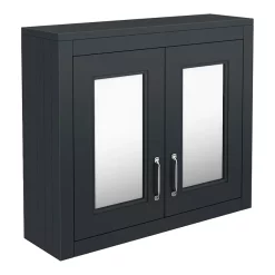 Chatsworth 690mm Graphite 2-Door Mirror Cabinet -Vanity Unit Bathroom Suites mcabblk n d1