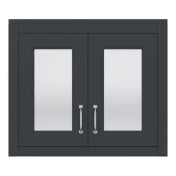 Chatsworth 690mm Graphite 2-Door Mirror Cabinet -Vanity Unit Bathroom Suites mcabblk n d2