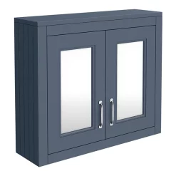 Chatsworth 690mm Blue 2-Door Mirror Cabinet